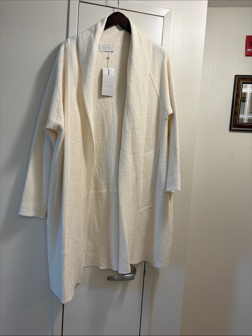 Noen Women’s Cream Open-Front Cozy Cardigan Sweater